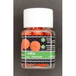 Силіконова наживка, плаваюча, в діпі, EOS, Кулька, 10мм, 25шт/уп, Мед, червоний